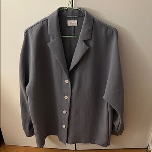 Wilfred Slate Gray Blazer with Ivory Buttons